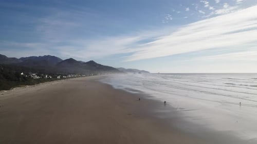 Mountains towering over Pacific Coastline in Western Oregon