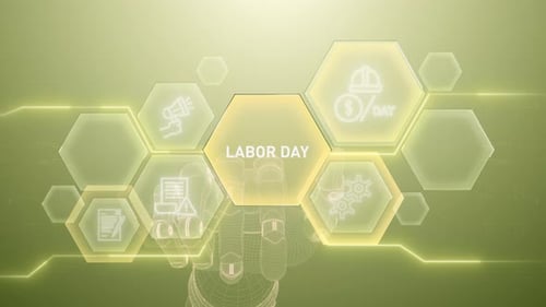 Labor Day Hand touching,Digital transformation,Science and artificial intelligence,innovation