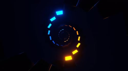 Orange And Blue Neon Spiral Screens Background Vj Loop In 4K