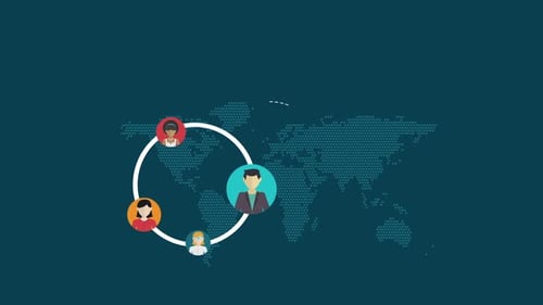 Flat Design Social Network People Connecting Animation