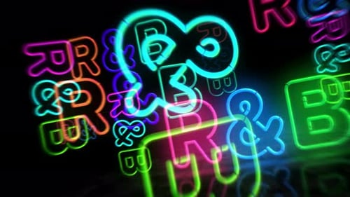 R&B Neon Text Animation Loop for Music Events