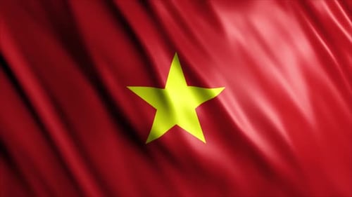 Waving Flag of Vietnam National Symbol Seamless Loop
