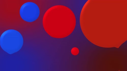 Fluid Red and Blue Circles Morphing Liquid Background