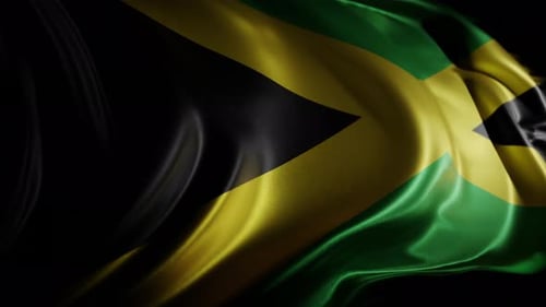 Realistic Waving Jamaican Flag Looping Animation