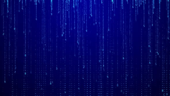 Abstract Blue Numeric Binary Computer Code Digital Data Network ...