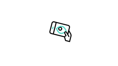 Minimalist Hand Holding Phone with Eye Icon Animation