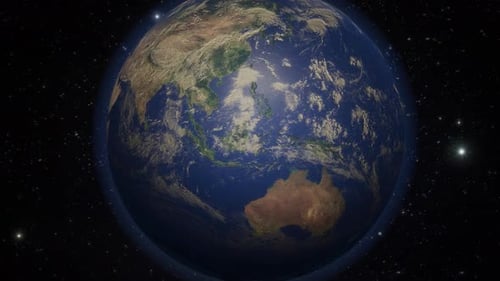 País destacado con zoom terrestre realista: Indonesia