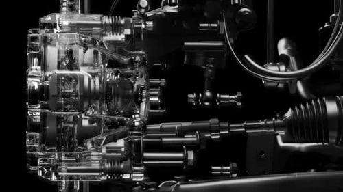 Futuristic Mechanical Engine Assembly Reveal Animation