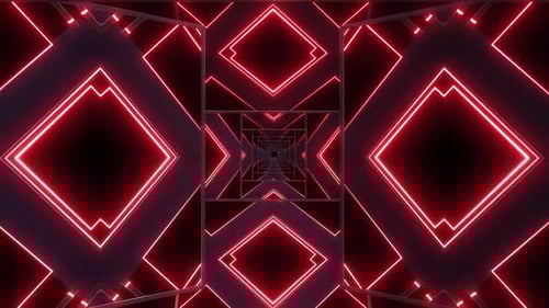 Tunnel de néon rouge dynamique de lumière pulsant avec énergie et vitesse