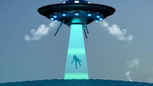 Un extraterrestre fue arrastrado a una nave espacial por teletransporte