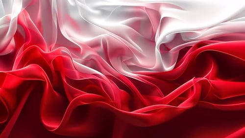 Flowing Polish Flag Fabric