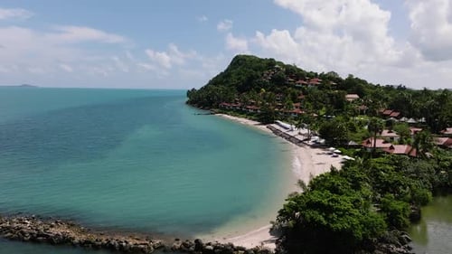 Beach and Resort Surrounded By Greenery Maenam Ko Samui Thailand