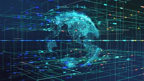 4K The Earth Rotates With A Sense Of Technology