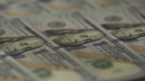 Hundred Dollar Bills Piled for Banking or Financial