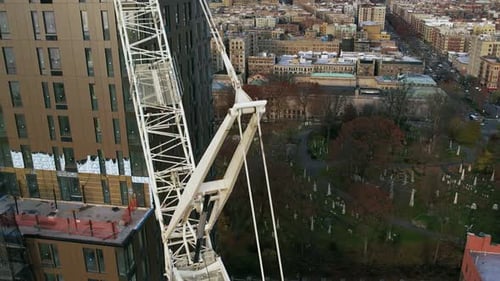Grúa de torre de construcción avanzada con plumín abatible Flushing New York