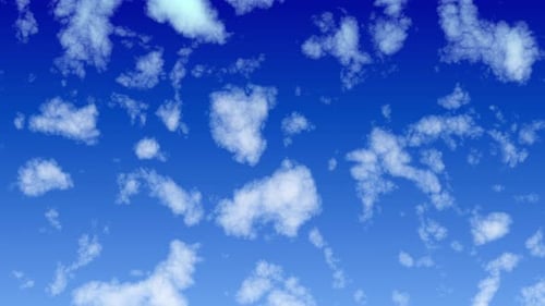 Seamless Looping Blue Sky and Moving White Clouds Background