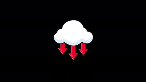 Animated Cloud with Arrow Video - Transparent