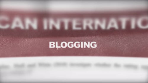 Blogging Word Highlight Animation on Paper Text Background