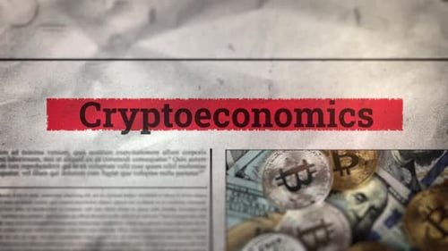 Cryptoeconomics Newspaper Headline Reveal with Grunge Highlight