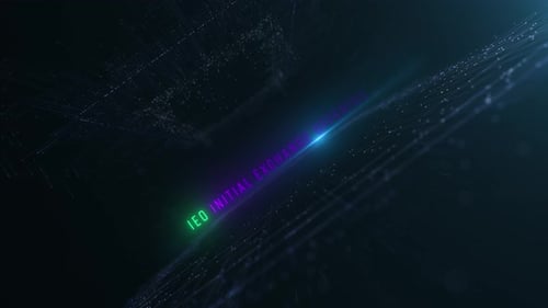 Futuristic Digital Grid Neon Text Reveal Intro