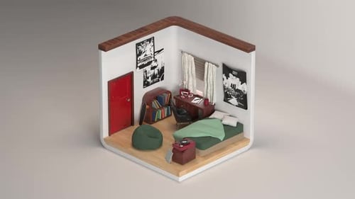 Bucle de habitación isométrico