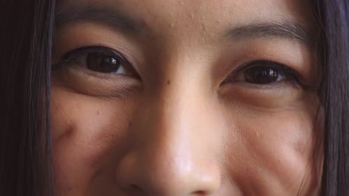 Close-up of Young Woman's Face and Eyes