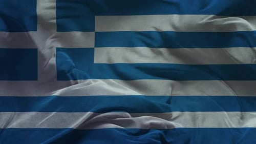 Greece Flag .Slow Motion Cloth Animation -3D Rendering