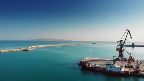 Silhouette of port of Heraklion