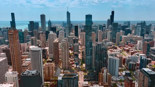 Footage in the striking downtown of Chicago, Illinois, USA.