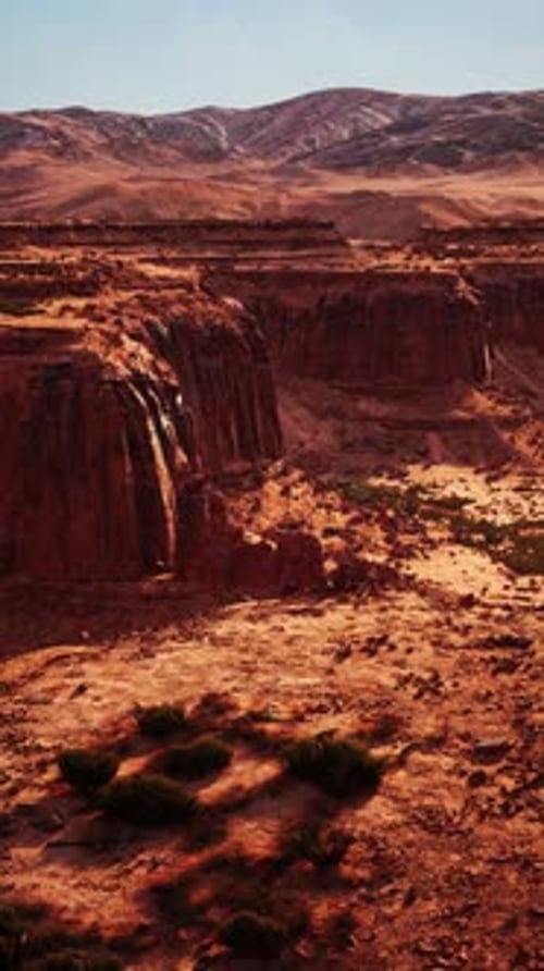 Desert Landscape With Mountain Range