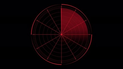 Red Radar Screen Scanning Interface Loop