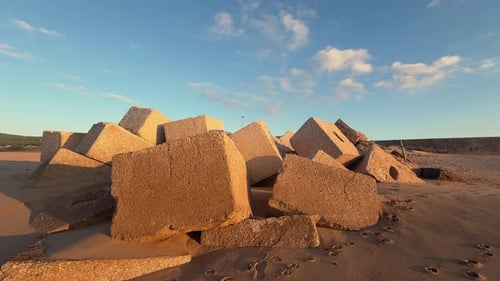 Drawing near to sturdy cubicles, positioned along the beach to safeguard against erosion. Located in