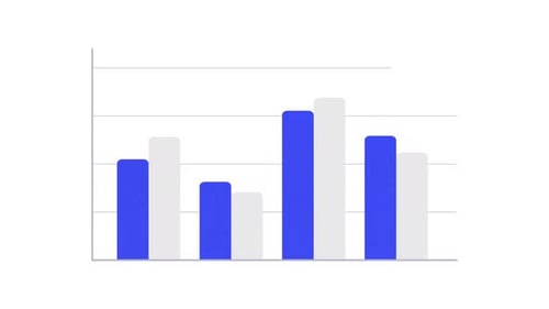Clean Flat Design Animated Bar Chart for Data Visualization