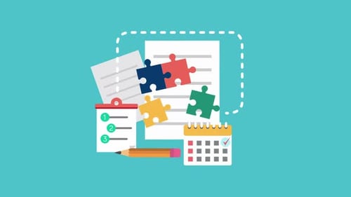 Flat Design Animation of Business Planning and Strategy Elements