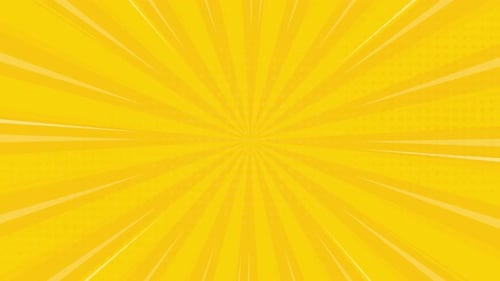 Animated Yellow Comic Book Pop Art Radial Lines Background