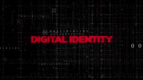 Futuristic Glitch Text Animation on Digital Data Grid