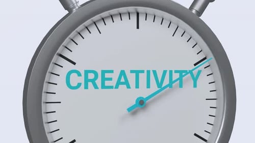 Modern 3D Stopwatch Measuring Creativity Concept