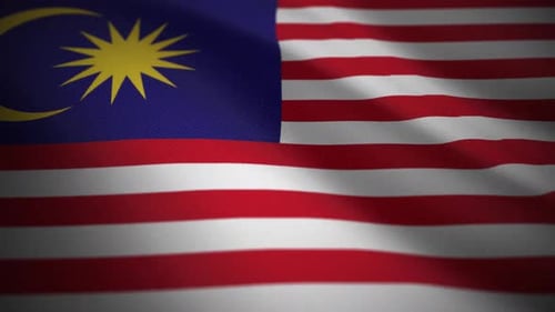 Realistic Waving Malaysian Flag Seamless Loop