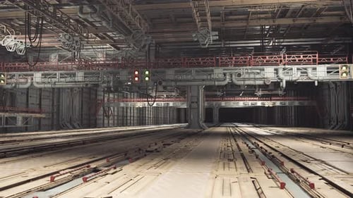 Industrial Research Bay Featuring Calibration Equipment and Service Ducts