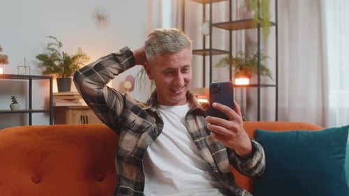 Sad Displeased Man Using Smartphone Surprised Lottery Game Results Bad News Fail Deadline Virus