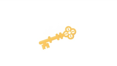 Animated Decorative Gold Key Graphic