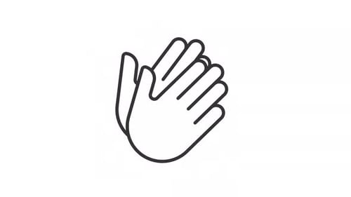 Minimalist Animated Clapping Hands Icon Loop