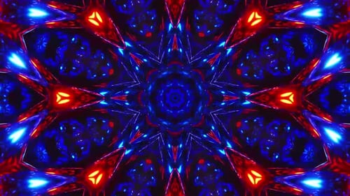 Abstract Neon Geometric Kaleidoscope Pulsating Background Loop