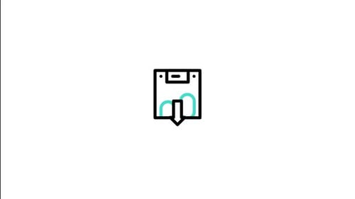 Floppy Disk Save Icon Flat Design Animation
