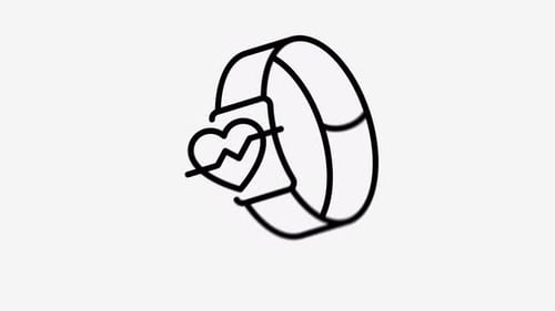 Fitness-Tracker-Animation mit flacher Icon-Animation mit Seamless Loop und Alpha