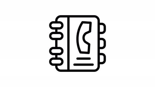 phone book line icon animation