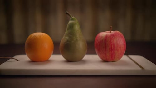 Still Life of Fresh Fruits on Board
