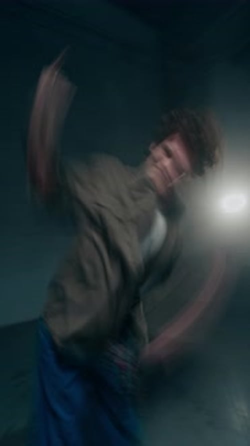 Blurred Vertical Shot Hip Hop Dancer Performing