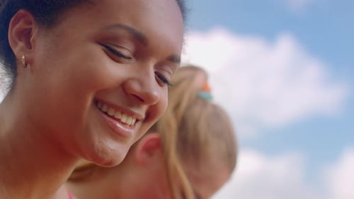 Happy Woman Face Smiling. Afro Woman Smiling. Woman Smile. Closeup of Smiling