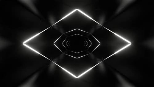 White Neon Light Tunnel Background Vj Loop In HD